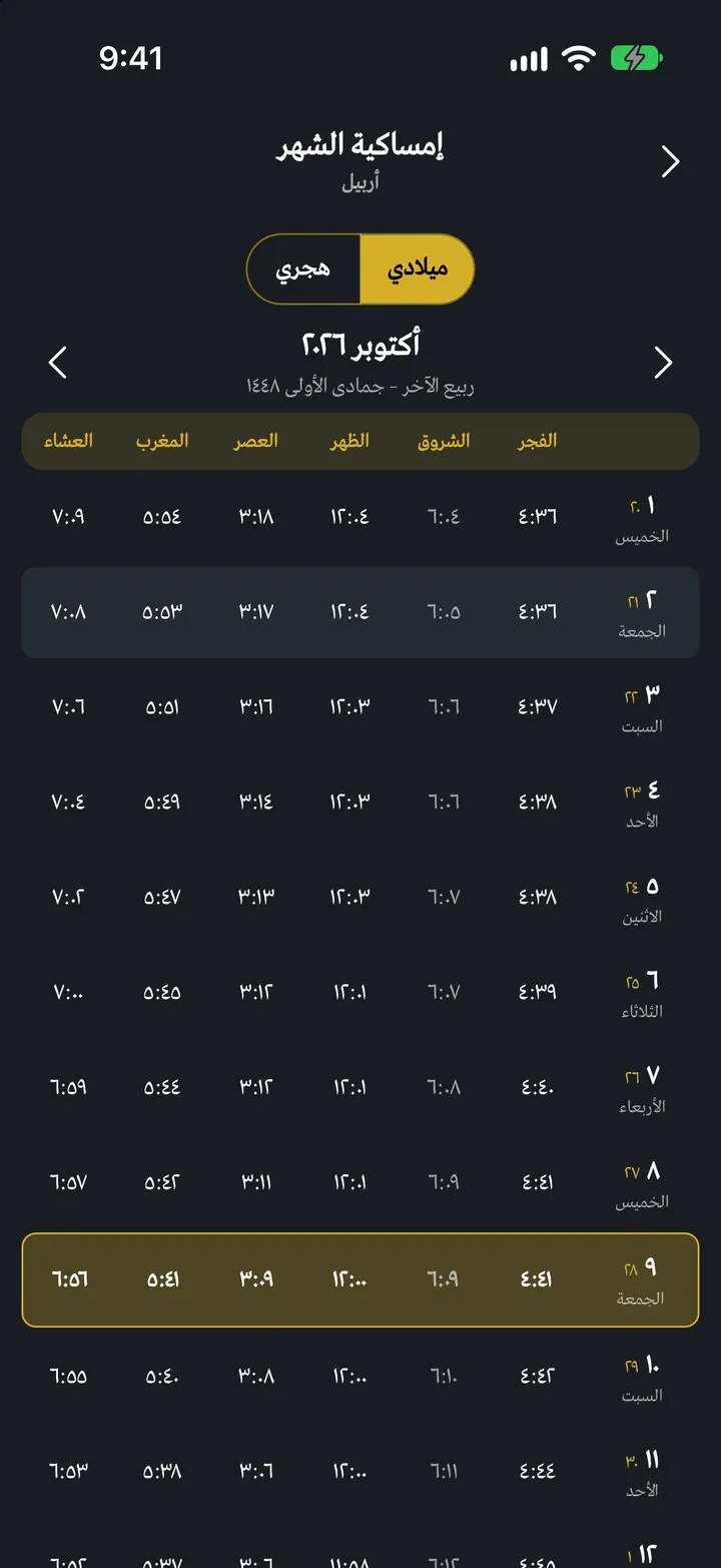 قرآني إكس: تقويم الشهر
